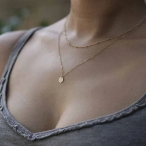 Dainty Layered Coin Necklace (Silver) - Picture 1 of 6